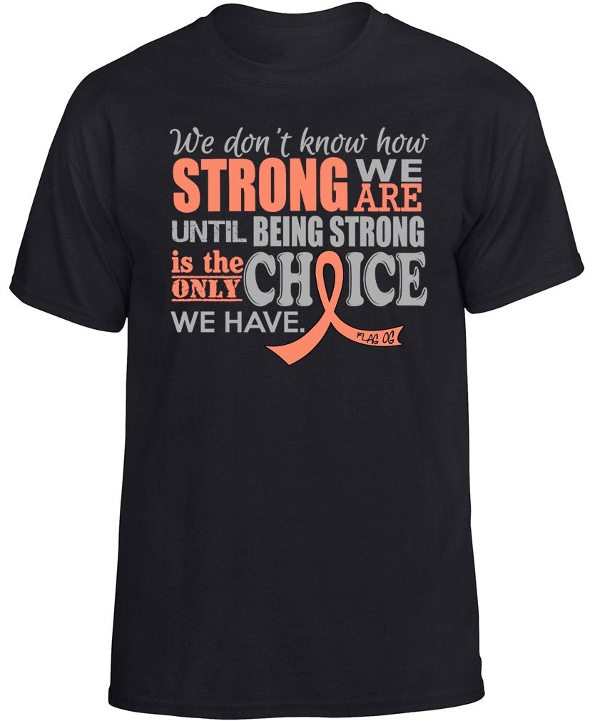 "How Strong We Are" Unisex T-Shirt - Black w/ Peach