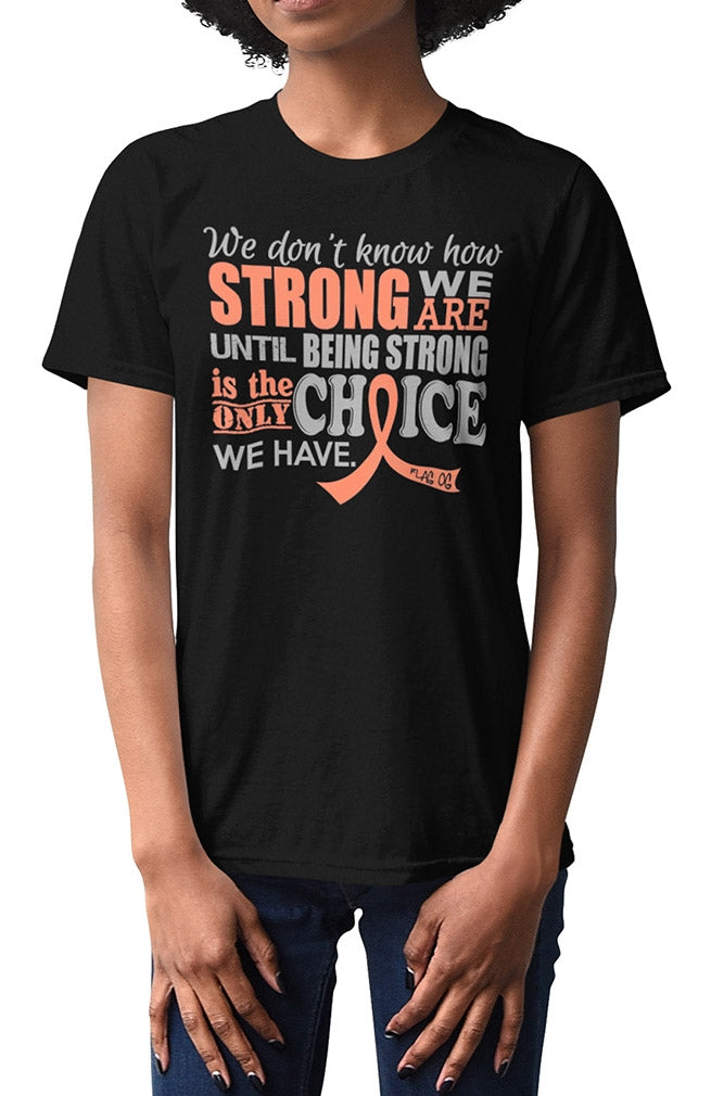 "How Strong We Are" Unisex T-Shirt - Black w/ Peach