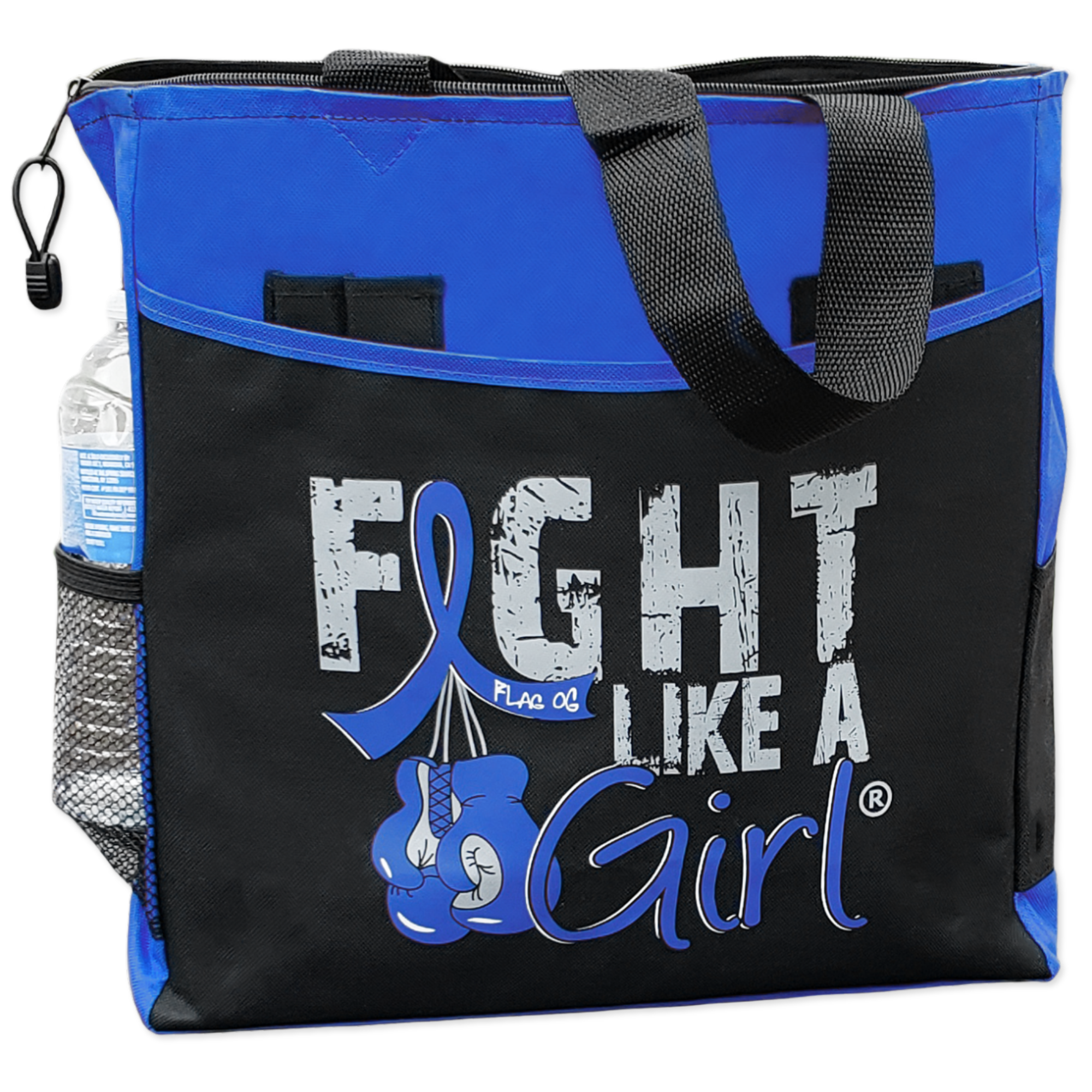 Fight Like a Girl Knockout Dakota Tote Bag - Black w/ Blue