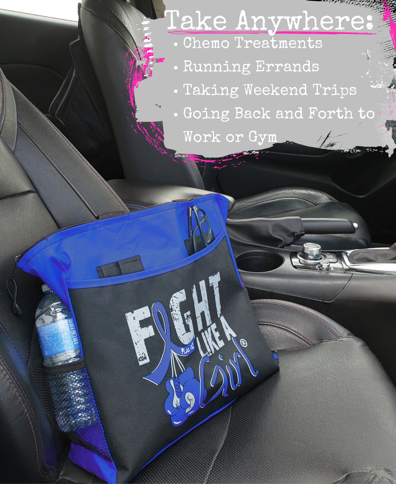 Fight Like a Girl Knockout Dakota Tote Bag - Black w/ Blue