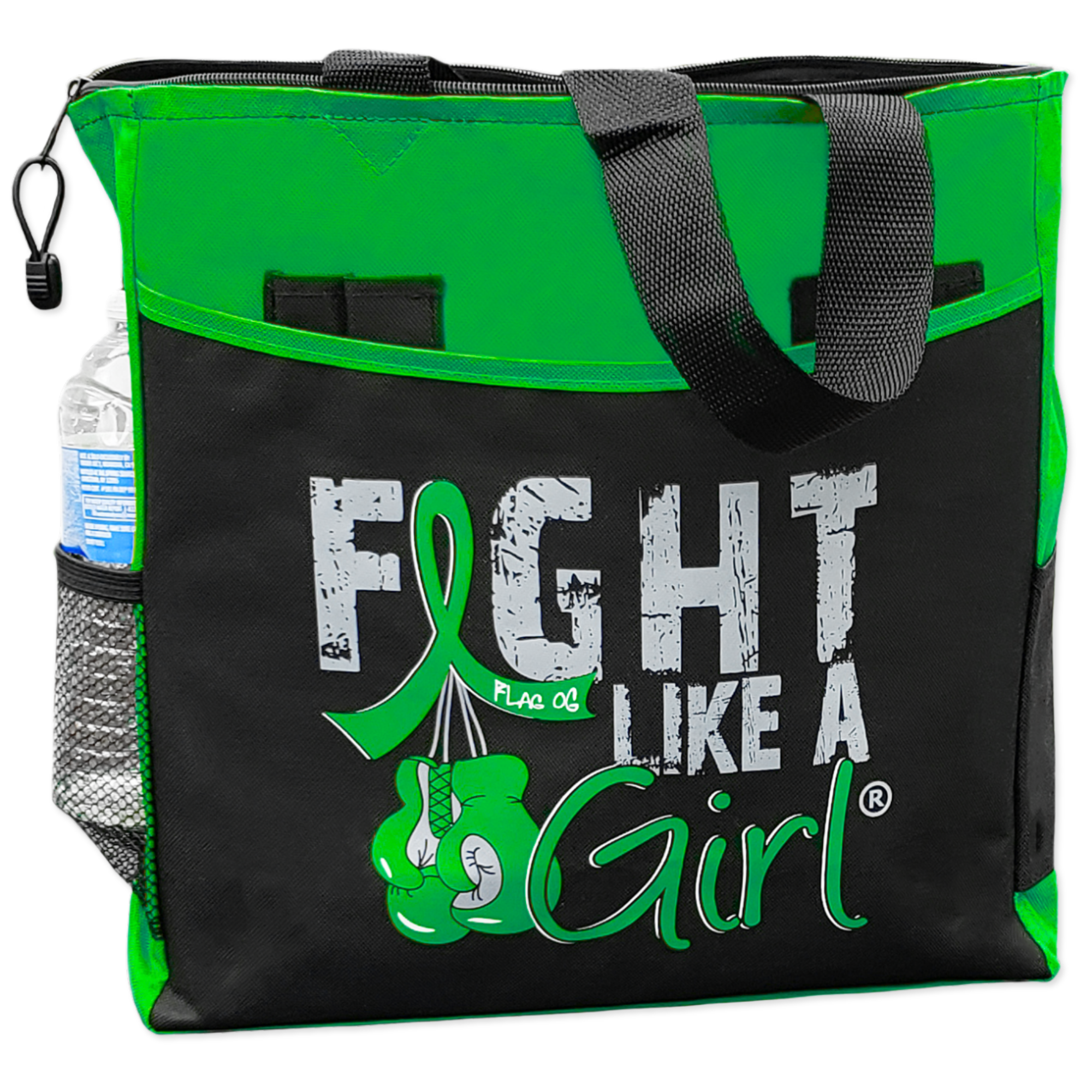Fight Like a Girl Knockout Dakota Tote Bag - Black w/ Green