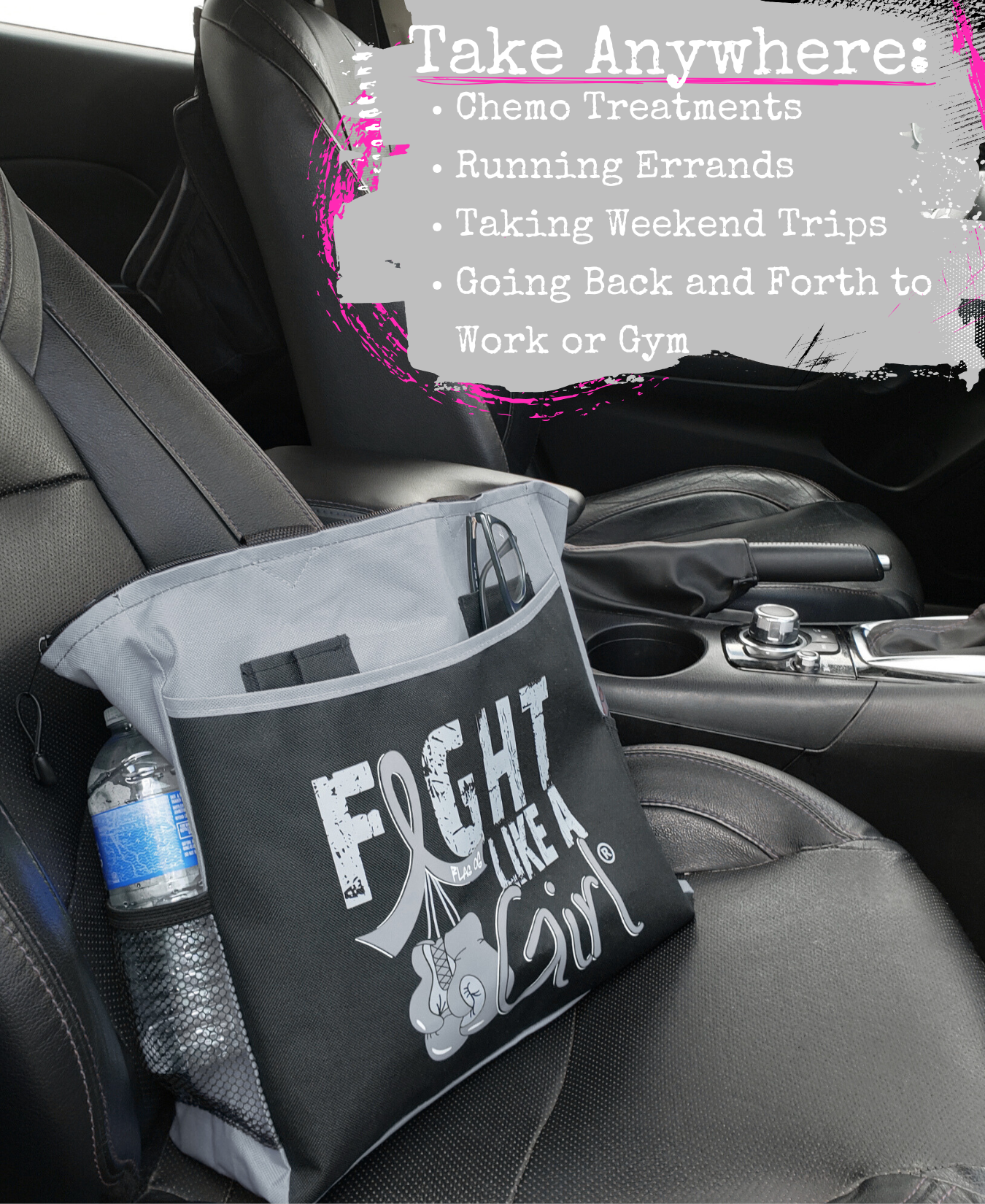 Fight Like a Girl Knockout Dakota Tote Bag - Black w/ Grey
