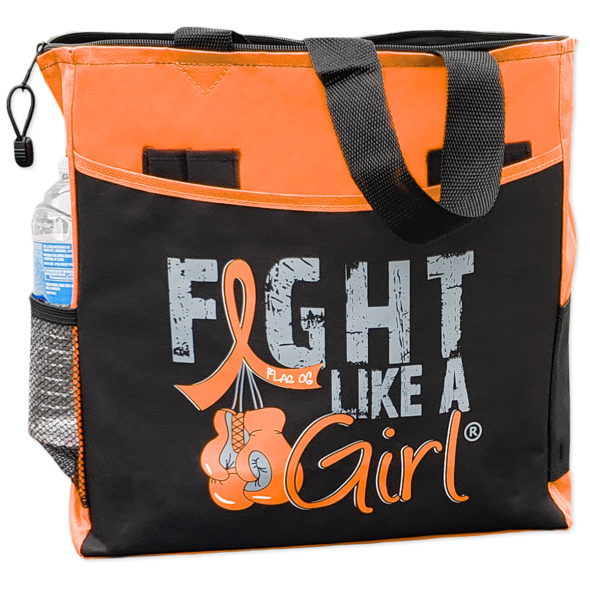 Fight Like a Girl Knockout Dakota Tote Bag - Black w/ Orange