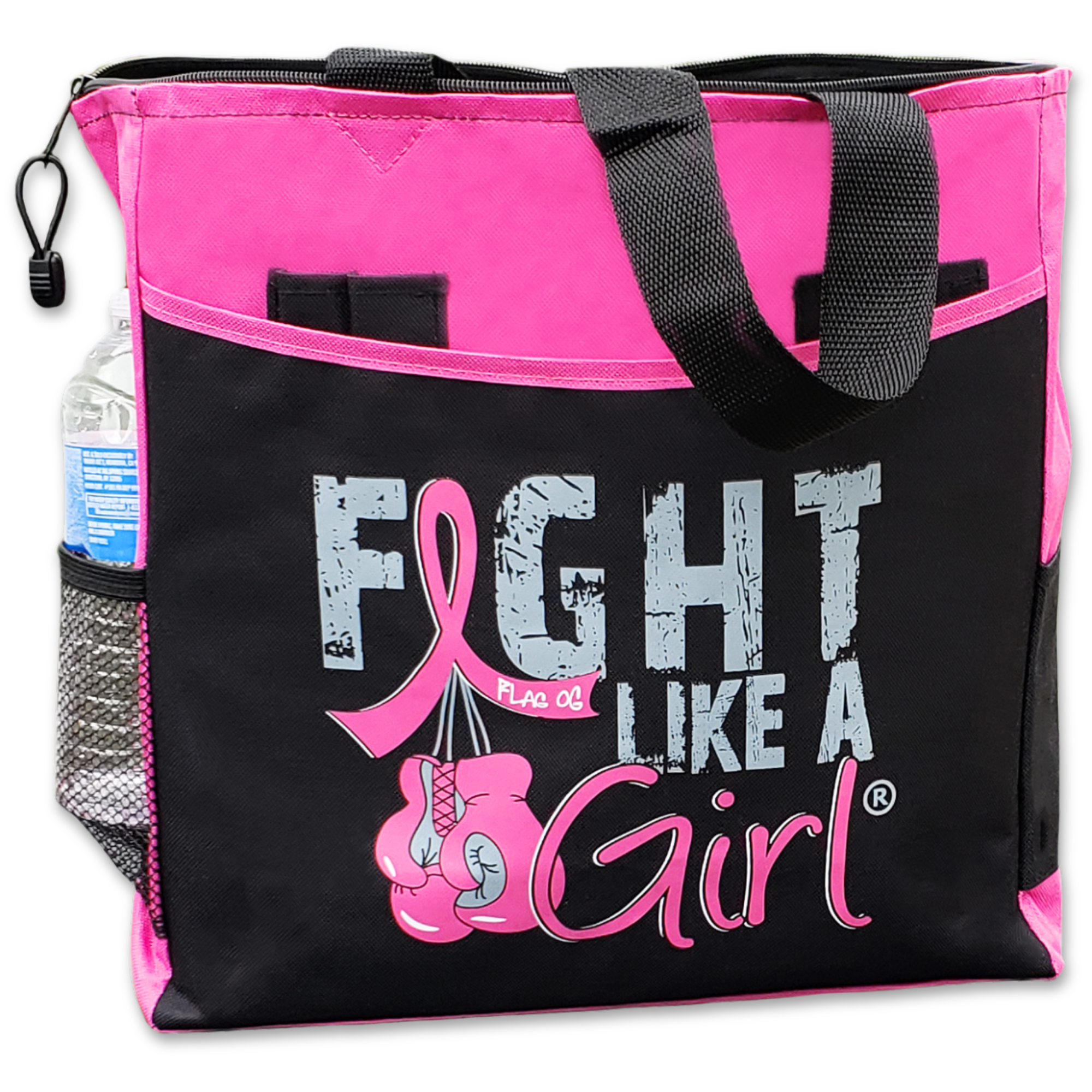 Fight Like a Girl Knockout Dakota Tote Bag - Black w/ Pink