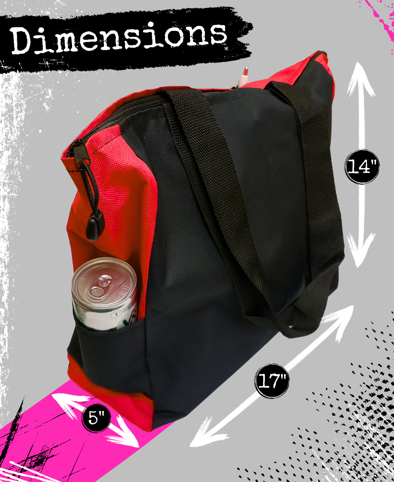 Fight Like a Girl Knockout Dakota Tote Bag - Black w/ Red