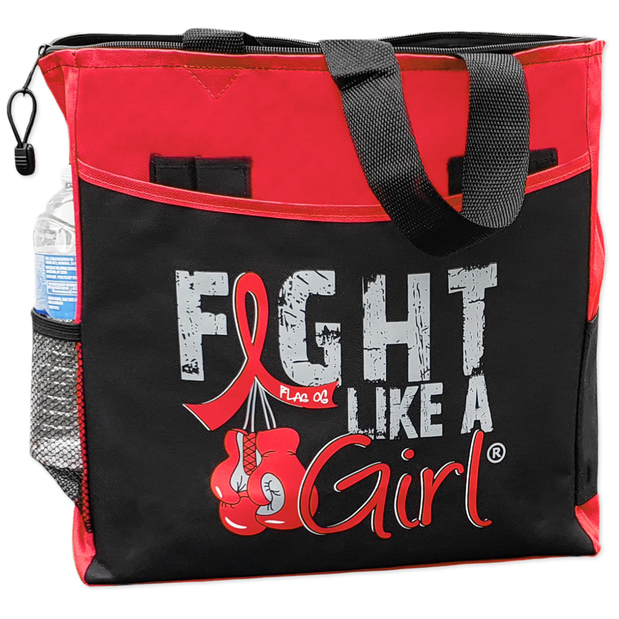 Fight Like a Girl Knockout Dakota Tote Bag - Black w/ Red