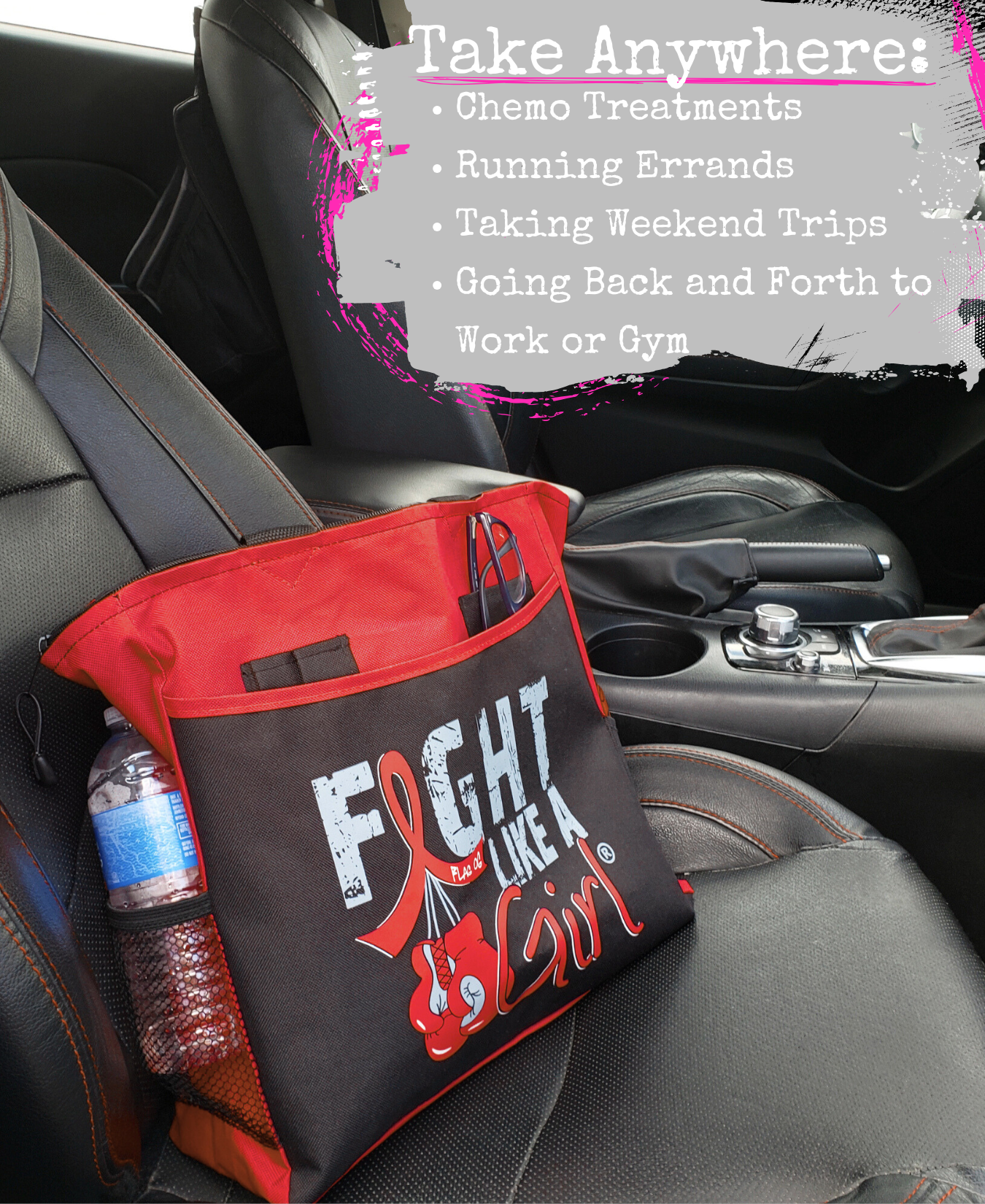 Fight Like a Girl Knockout Dakota Tote Bag - Black w/ Red