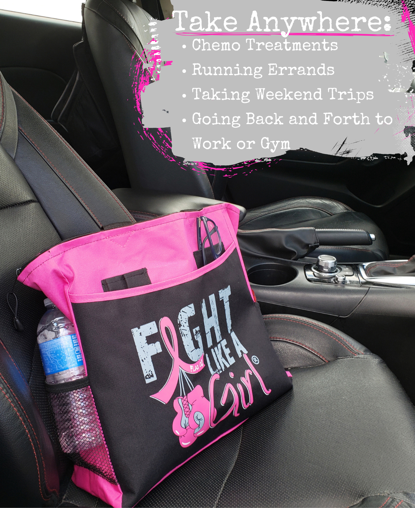 Fight Like a Girl Knockout Dakota Tote Bag - Black w/ Pink
