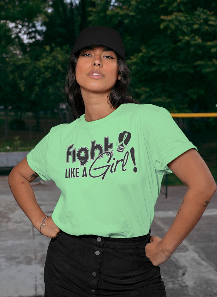 "Fight Like a Girl Signature" Unisex T-Shirt - Light Green