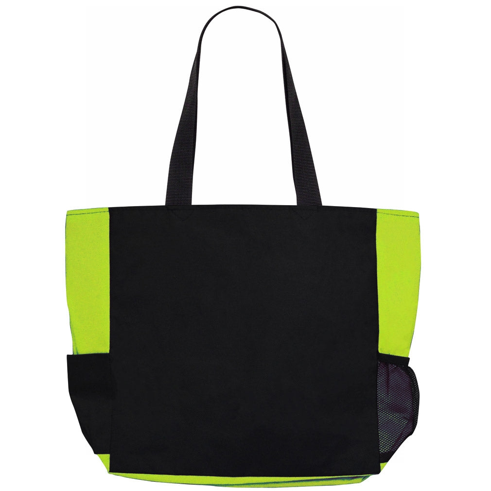 Back of Fight Like a Girl Knockout Dakota Tote Bag - Lime Green