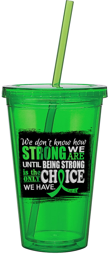"How Strong We Are" Acrylic Tumbler - Lime Green