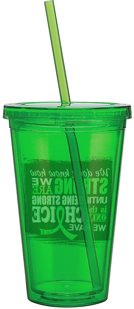"How Strong We Are" Acrylic Tumbler - Lime Green