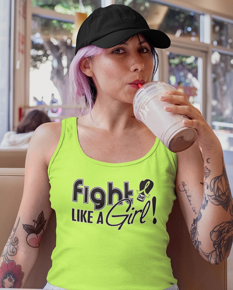 "Fight Like a Girl Signature" Stretch Tank Top - Lime Green