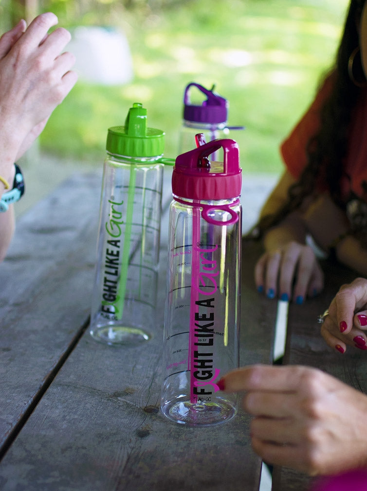 "Fight Like a Girl Hybrid" SlimKim II Water Bottle - Lime Green