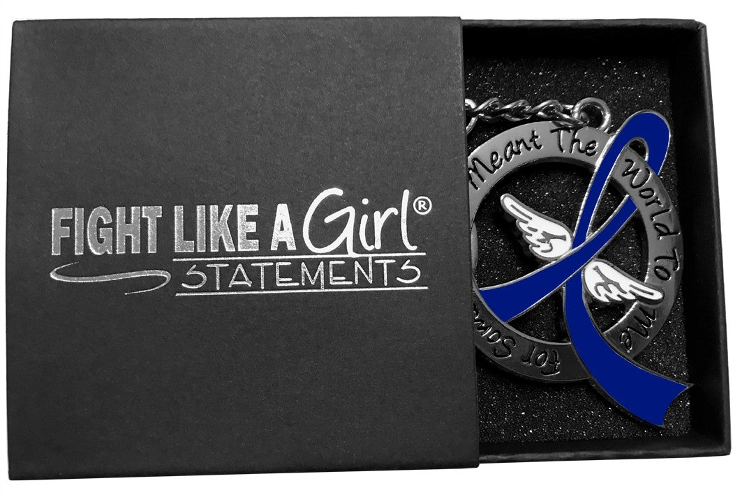 "Meant The World To Me" Tribute Keychain - Blue Ribbon