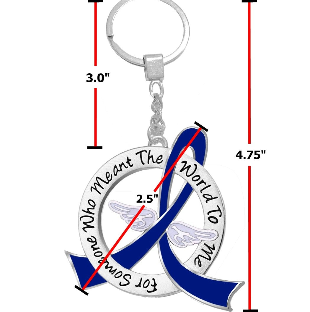 "Meant The World To Me" Tribute Keychain - Blue Ribbon