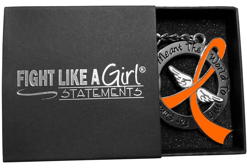 "Meant The World To Me" Tribute Keychain - Orange Ribbon