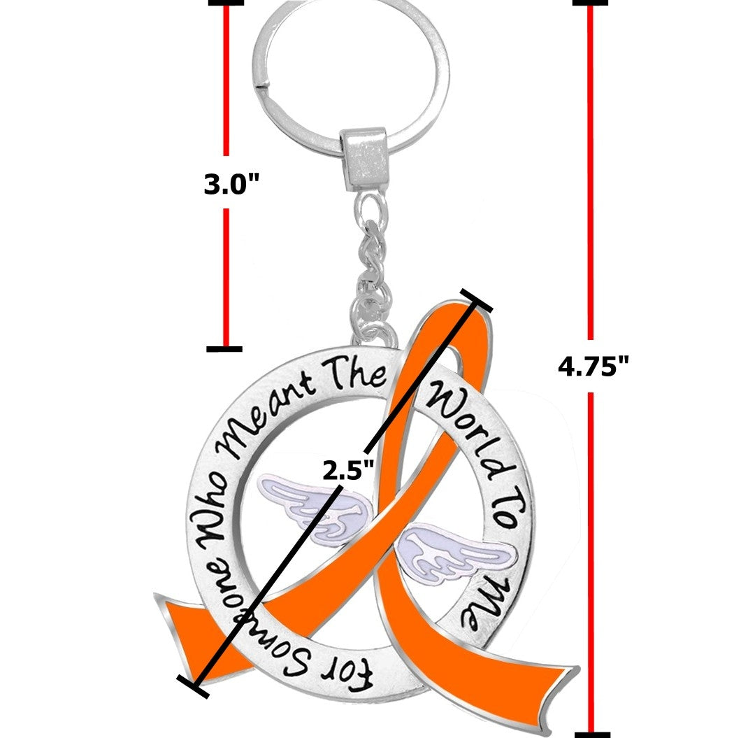 "Meant The World To Me" Tribute Keychain - Orange Ribbon