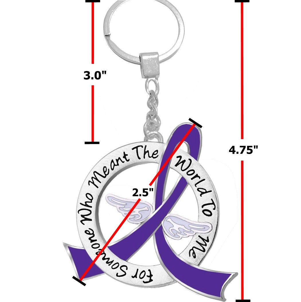 "Meant The World To Me" Tribute Keychain - Purple Ribbon