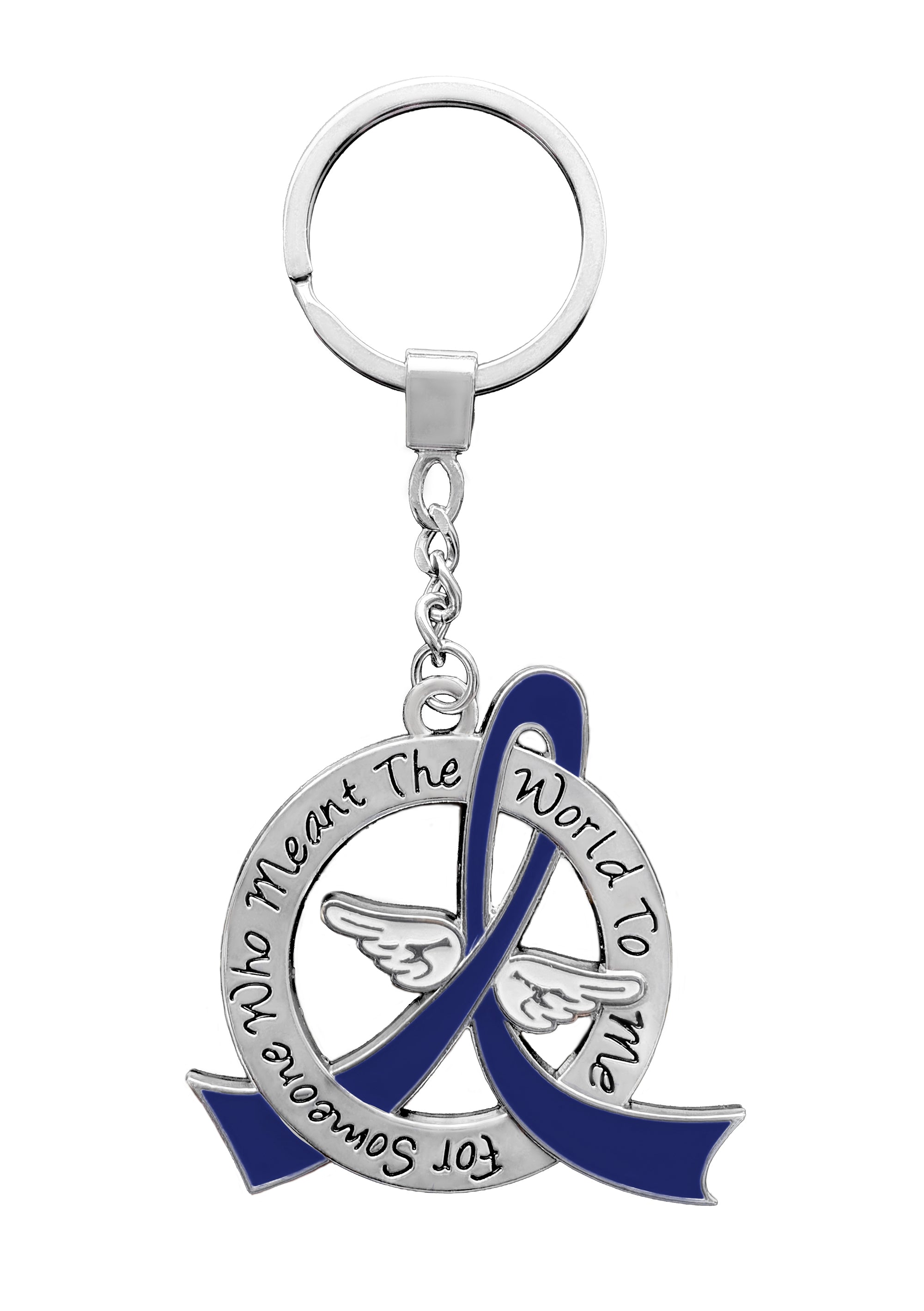 Meant the World to Me Awareness Ribbon Keychain - Blue