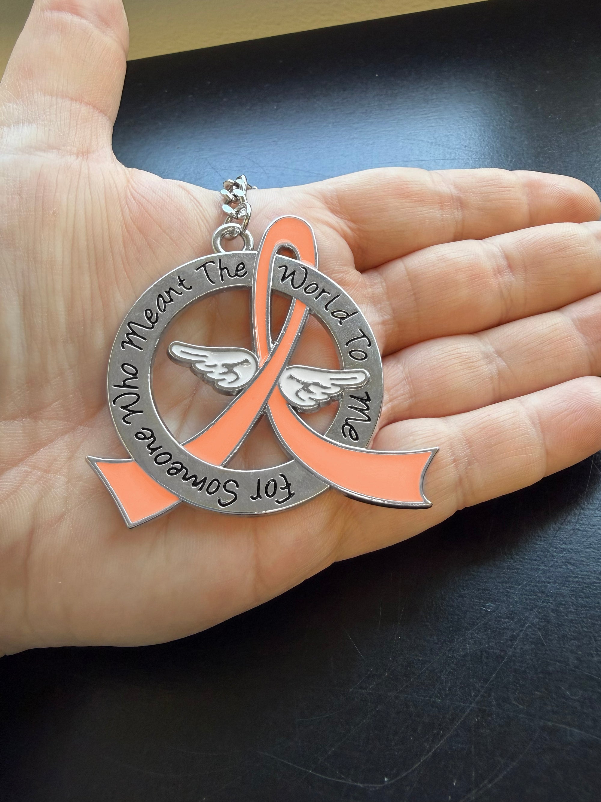 Meant the World to Me Awareness Ribbon Keychain - Peach