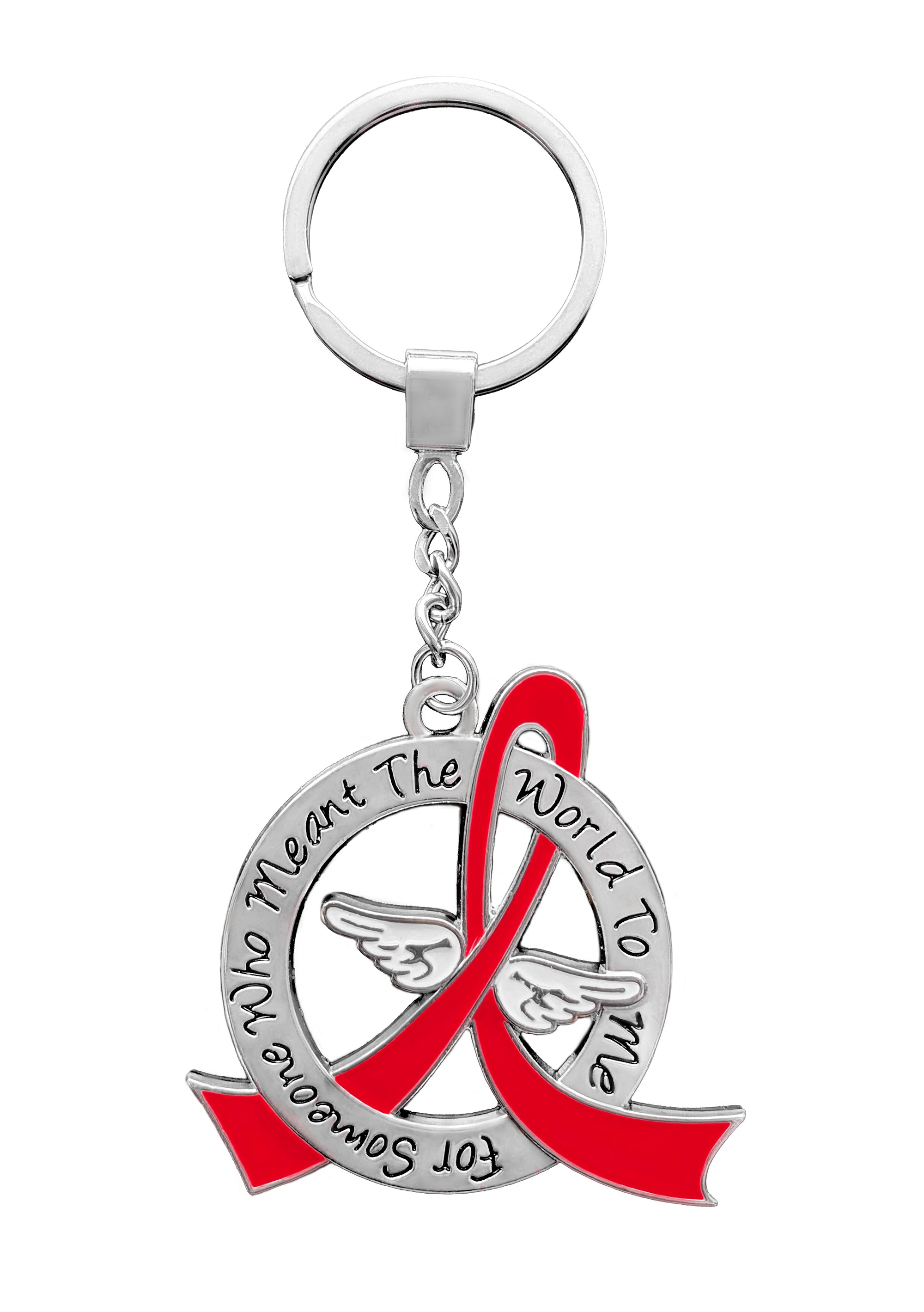 Meant the World to Me Awareness Ribbon Keychain - Red