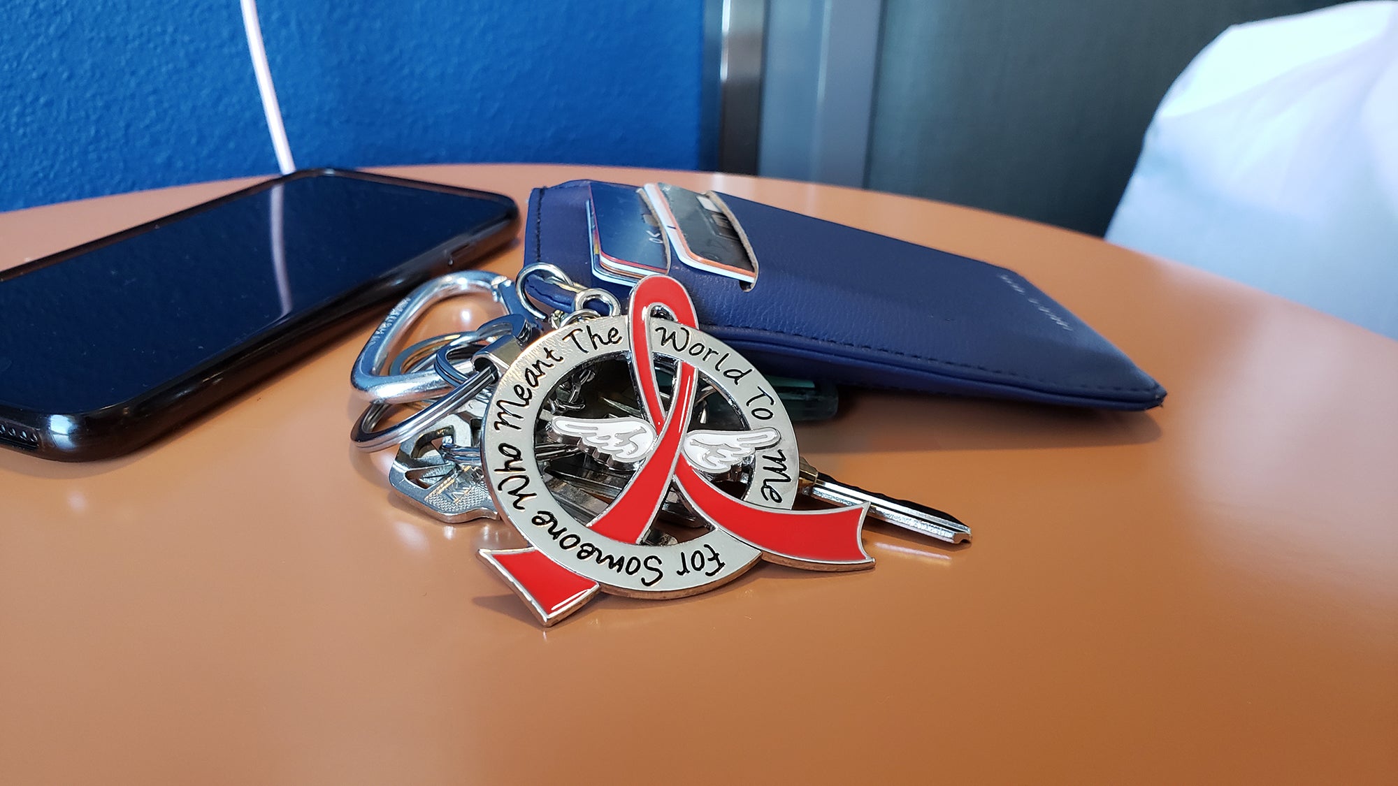 Meant the World to Me Awareness Ribbon Keychain - Red