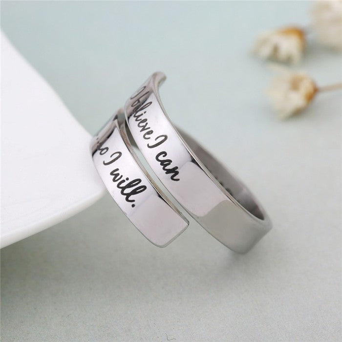 I Believe I Can Open Wrap Ring