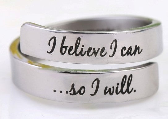 I Believe I Can Open Wrap Ring