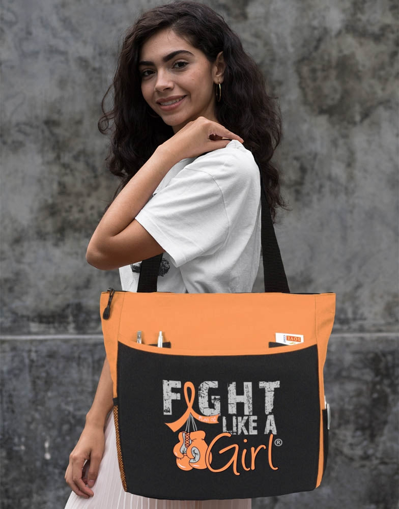 "Fight Like a Girl Knockout" Dakota Tote Bag - Orange