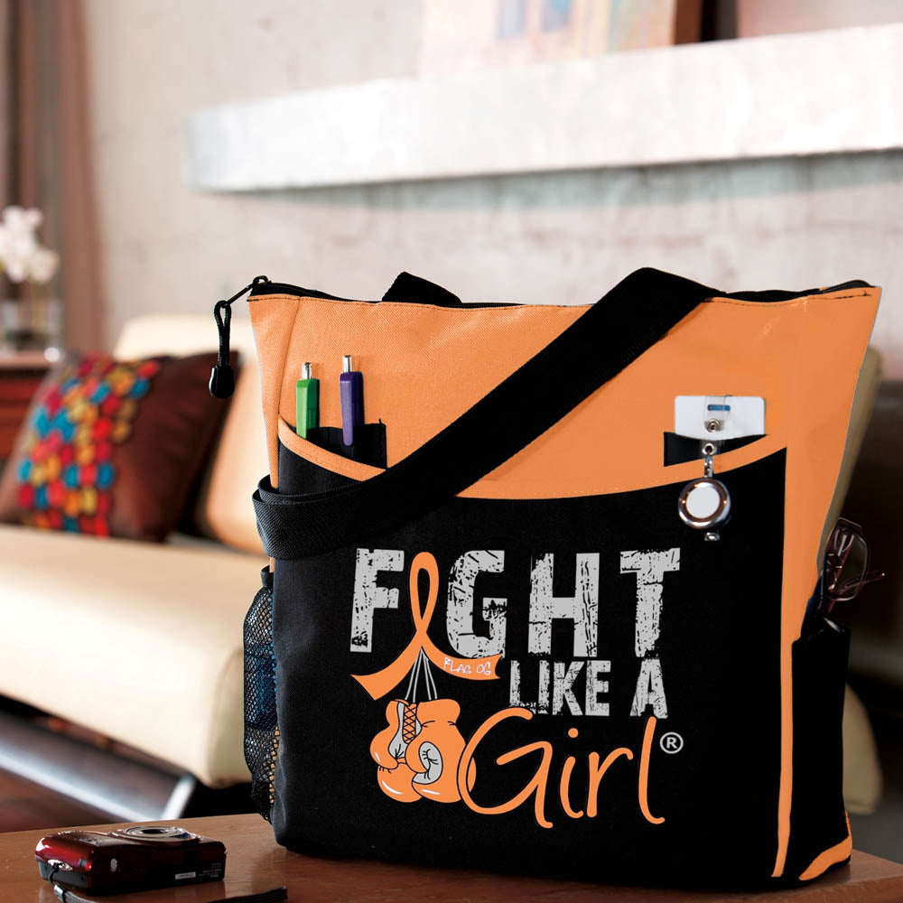 "Fight Like a Girl Knockout" Dakota Tote Bag - Orange