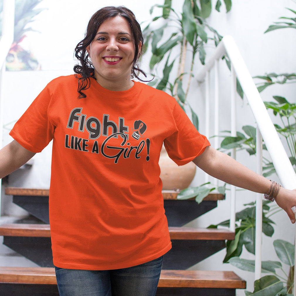"Fight Like a Girl Signature" Unisex T-Shirt - Orange