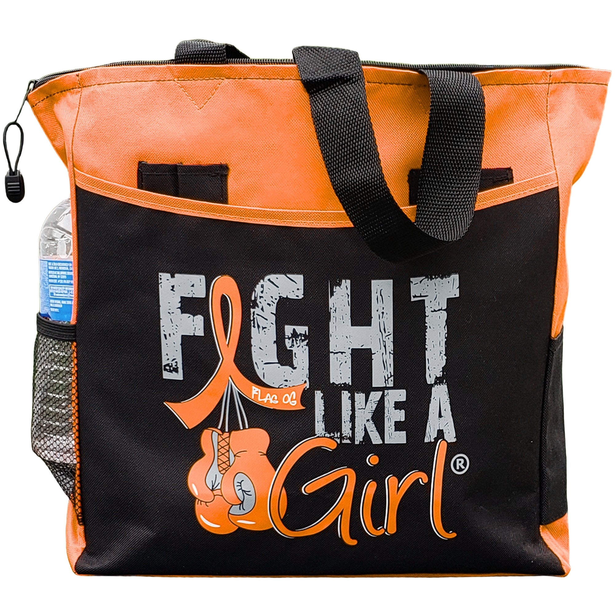 Fight Like a Girl Knockout Dakota Tote Bag - Black w/ Orange