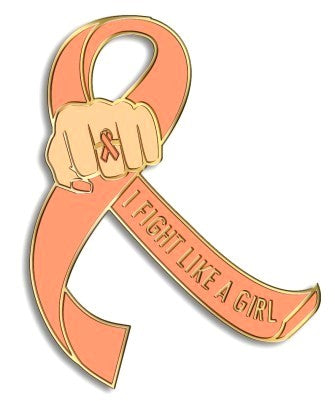 Uterine and Endometrial Cancer Lapel Pin Fight Like a Girl