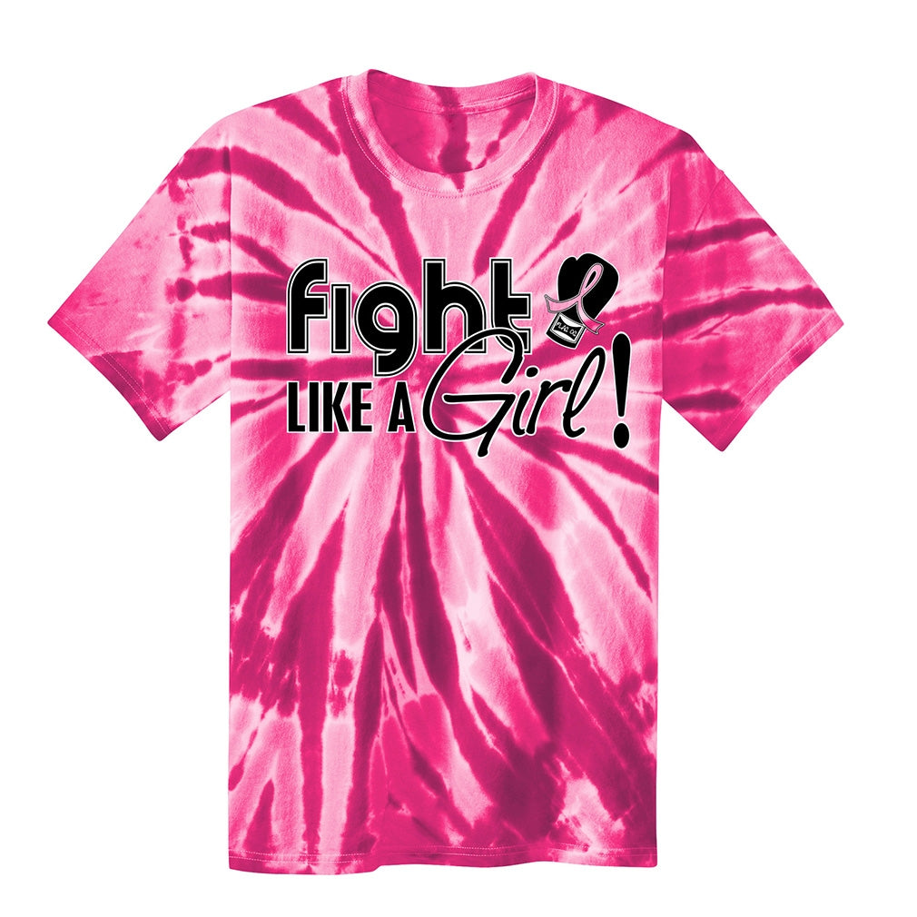 "Fight Like a Girl Signature" Unisex T-Shirt - Pink Tie-Dye