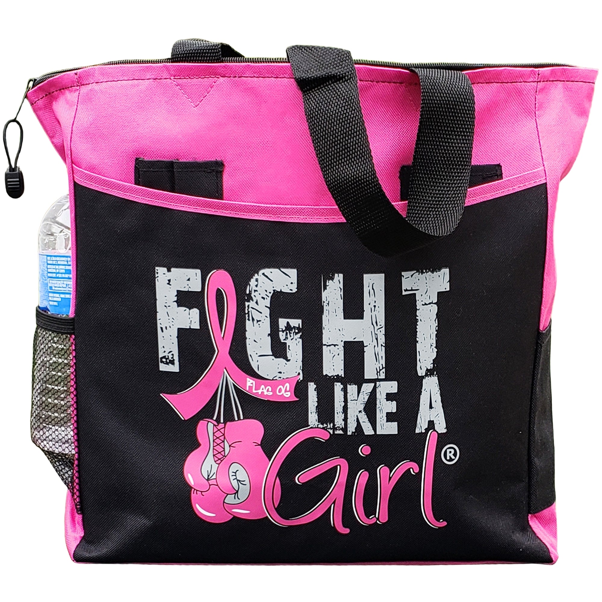 Fight Like a Girl Knockout Dakota Tote Bag - Black w/ Pink