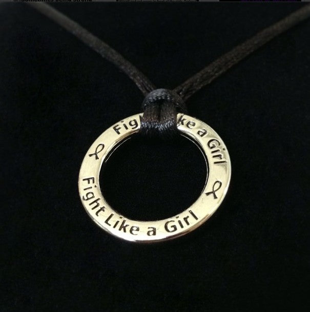 Fight Like a Girl Power Circle Necklace