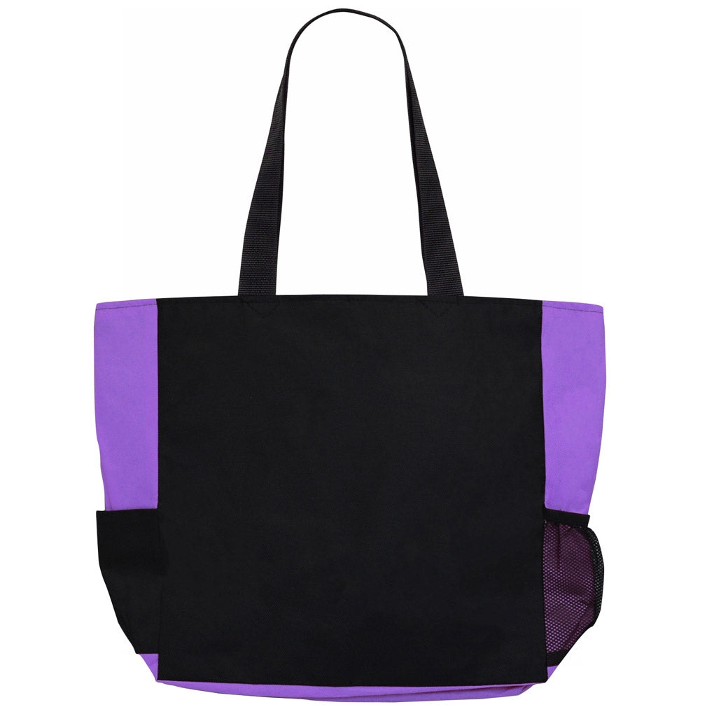 Back Side of "Fight Like a Girl Knockout" Dakota Tote Bag - Purple