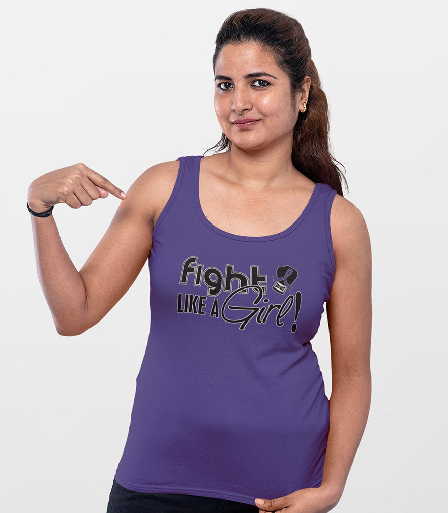 "Fight Like a Girl Signature" Stretch Tank Top - Purple