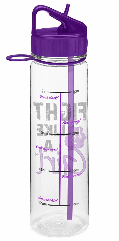 "Fight Like a Girl Grunge" SlimKim II Water Bottle - Purple