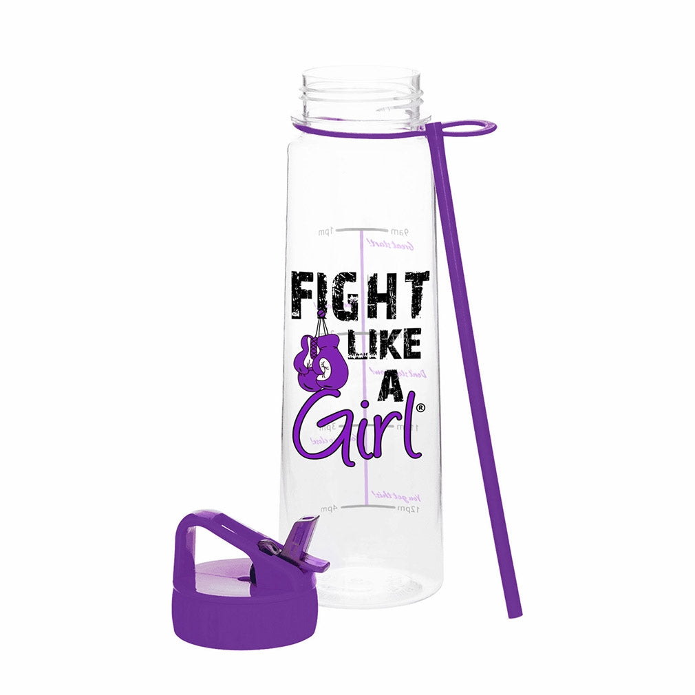 "Fight Like a Girl Grunge" SlimKim II Water Bottle - Purple