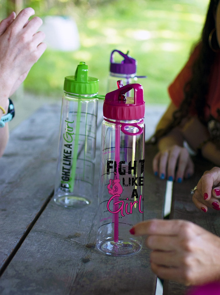 "Fight Like a Girl Grunge" SlimKim II Water Bottle - Purple