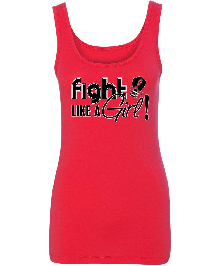 "Fight Like a Girl Signature" Stretch Tank Top - Red