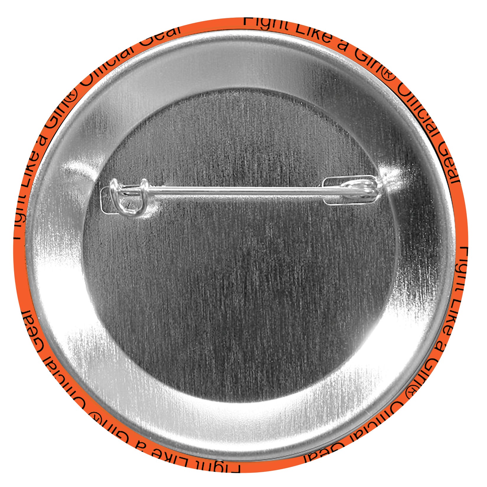 Fight Like a Girl Signature Round Button - Orange