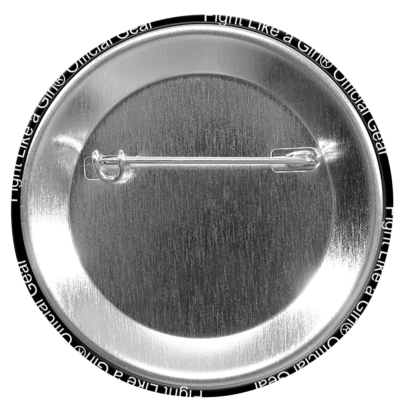 Fight Like a Girl Knockout Round Button - Black w/ Pink