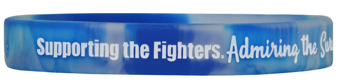 "Supporting Admiring Honoring" Ink-Filled Silicone Wristband - Blue, White