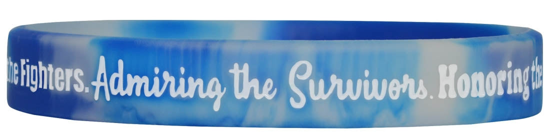 "Supporting Admiring Honoring" Ink-Filled Silicone Wristband - Blue