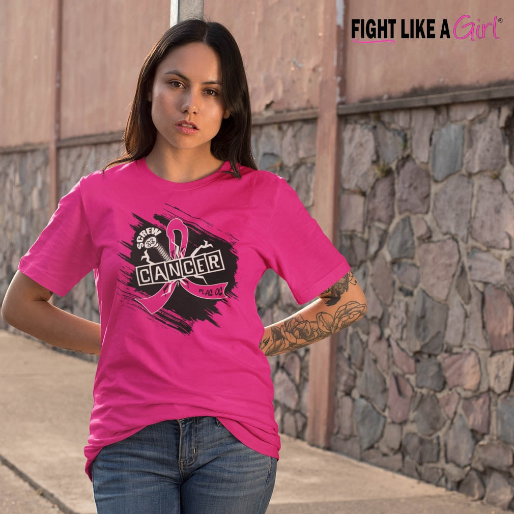 "Screw Cancer" Unisex T-Shirt - Hot Pink