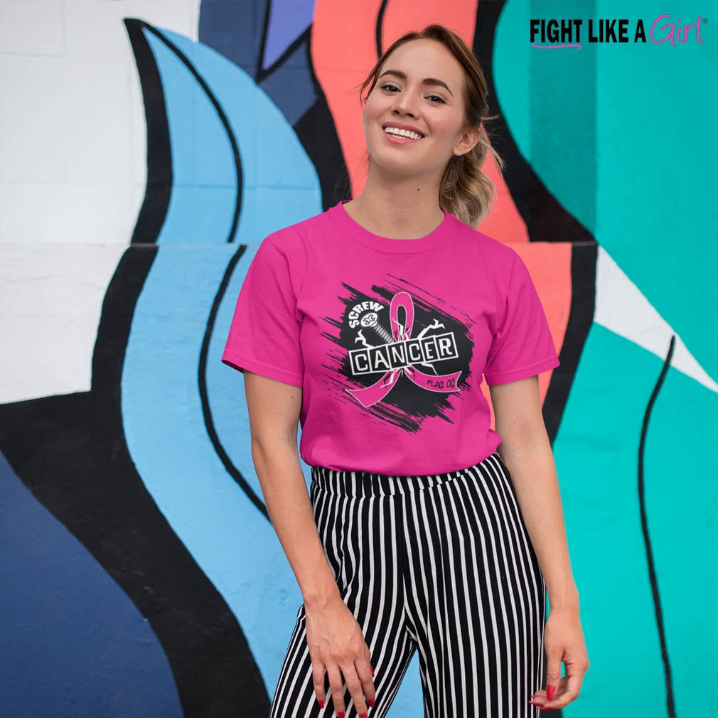 "Screw Cancer" Unisex T-Shirt - Hot Pink