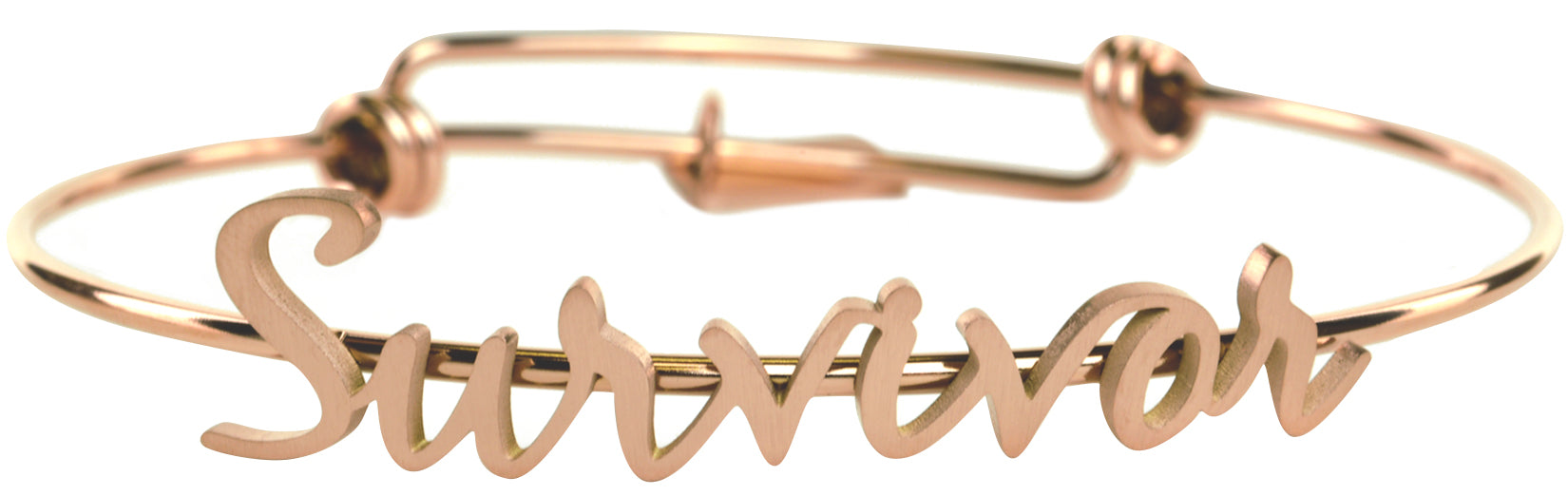 Survivor Script Bracelet - Brushed Rose Gold